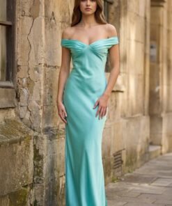 Off-Shoulder Satin Mermaid Prom Dress